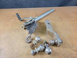 lot 133 image: 1500 LB Manual Winch, Trailer Hitch Ball Mount (2 Receiver) and More