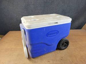 lot 174 image: Coleman Rolling Chest Cooler - NO SHIPPING