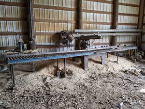 lot 76 image: DeWalt Industrial  Construction Radial Arm Saw - 16 Blade - 7.5HP 3PH - Includes Roller Track