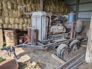 lot 82 image: Heavy Duty Tandem Axle Trailer w 903 Cummins Diesel Engine