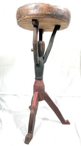 Large Carved Painted Figural Pedestal BowlContainer Stand