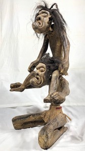 Large Primitive Carved Double Shaman Statue
