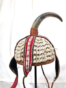 Horned Konkomba Ceremonial Headdress wCowries&nbsp