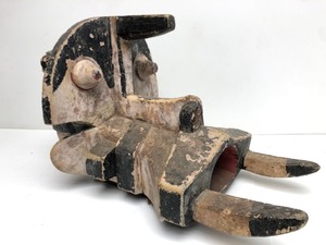 Igbo Nigeria Elephant Mask w 2 Figures
