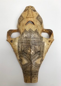 2 Old Carved Belu Atoni Cow Skull Figures