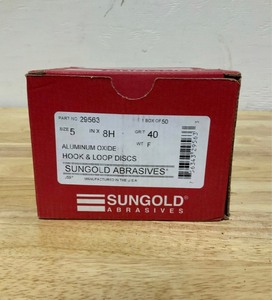 Sungold Abrasives 5 in. 8-Hole 40-Grit Premium Heavy F-Weight Aluminum Oxide Hook and Loop Sanding Discs (50 per Box). See Pictures