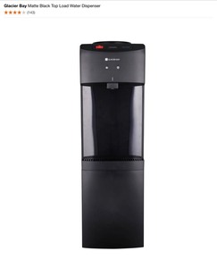 Glacier Bay Matte Black Top Load Water Dispenser. See Pictures