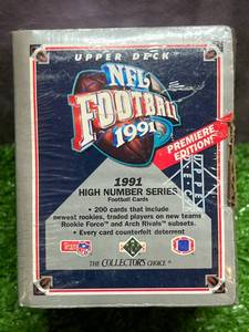 lot 12 image: 1991 Upper Deck Football High Number Series Factory Sealed