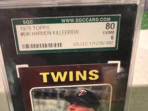 lot 50 image: 1975 Topps Harmon Killebrew SGC 80 EXNM #640