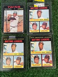 lot 59 image: 1971 Baseball Cards - Tony Oliva, Batting Leaders Carl Yastrzemski & Tony Oliva