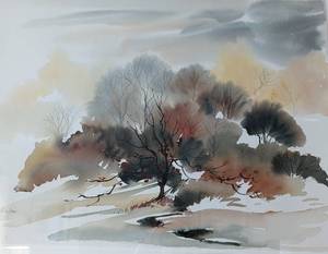 Beautiful Scenic Watercolor by Margurerite A. Muller