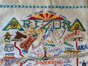 Pair of Colorful Arizona Embroidered Dish Towels