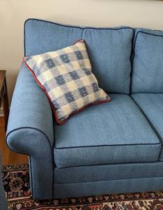 Blue Upholstered Ethan Allen Sofa