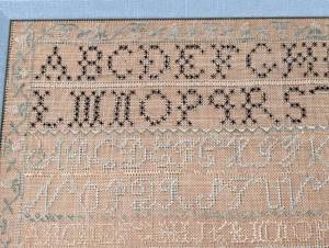 Framed Vintage Cross Stitch Sampler