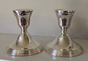Two Sets of Weighted Sterling Candleholders