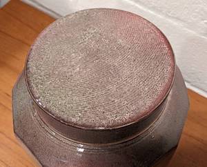Covered Pink Hued Stoneware Vase