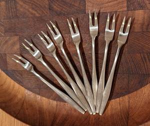 Dansk Wood Serving Platter and Cocktail Forks