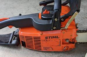 Stihl Chainsaw with 2 Cycle Oil and Chain Lube
