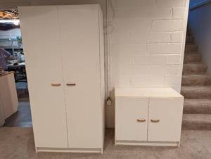 Pair of White Storage Cabinets