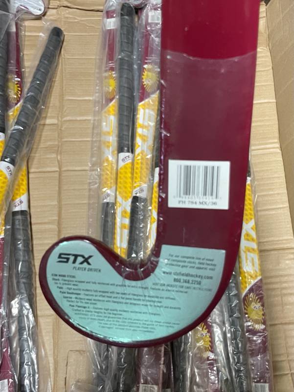 lot 34 image: Lot of 12 STX ICON 36 Wood Field Hockey Sticks