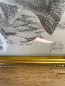 lot 54 image: Lot of 4 Signed Wildlife Art Sketches from Leon Parson