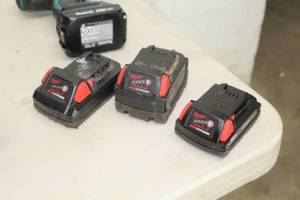 lot 40 image: Lot of (3) Milwaukee 18V Cordless Tool Batteries