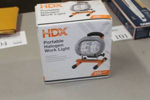 lot 103 image: HDX Portable Halogen Work Light (in box)