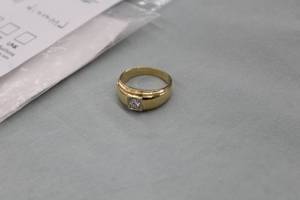 lot 177 image: 0.27ct Round Full Cut Diamond 14K Yellow Gold Ring Size 10-12