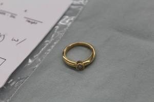 lot 169 image: Womens 0.24ct Natural Round Full Cut Diamond 14K Yellow Gold Ring Size 5-34
