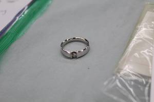 lot 171 image: Womens 0.14ct Round Full Faceted Diamond 14K White Gold Ring Size 10-14