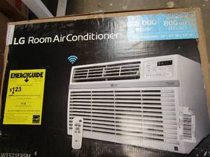 lot 702 image: LG 15,000 BTU 115-Volt Window Air Conditioner LW1521ERSM Cools 800 Sq. Ft. with ENERGY STAR and Remote, Wi-Fi Enabled (OPEN BOX)