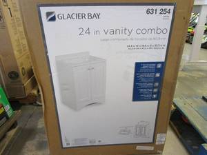 lot 707 image: GLACIER BAY 24.50 in. W Bath Vanity in White (MISSING TOP, APPEARS TO BE IN NICE CONDITION)