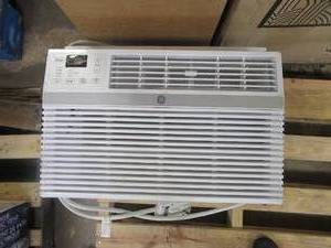 lot 859 image: GE 8,000 BTU 115-Volt Smart Window Air Conditioner with Remote in White (USED, SALVAGE)