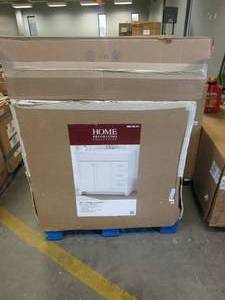 lot 916 image: HOME DECORATORS COLLECTION Thornbriar 37 in. W x 22 in. D x 37 in. H Bathroom Vanity in White with Cultured Marble Vanity Top in White (IN BOX)