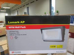 lot 921 image: LUMARK WPM 250-Watt Equivalent 9800 Lumens Integrated LED Bronze Outdoor Medium Wall Pack Light, 4000K Bright White (OPEN BOX)