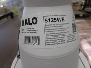 lot 930 image: HALO 10 PACK 5 in. White Baffle Recessed Kit Downlighting White Trim