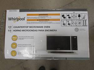 lot 945 image: WHIRLPOOL 0.9 cu. ft. Countertop Microwave in Stainless Steel WMC30309LS (OPEN BOX, SMALL DENT ON TOP)