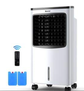 lot 923 image: COSTWAY 215 CFM 3-Speed Portable Evaporative Cooler Air Cooler Fan Filter Humidify Anion For 400 Sq.Ft. with Remote Control (APPEARS NEW IN BOX)