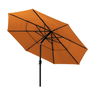 lot 933 image: MONDAWE 11 ft. Market Patio Umbrella Table Umbrella in Orange with LED Lights (OPEN BOX)