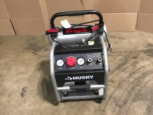 Husky 4.5 Gal. Portable Electric-Powered Silent Air Compressor Customer Returns See Terms on Auction
