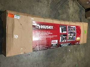 Husky 5-Tier Heavy Duty Industrial Welded Steel Garage Storage Shelving Unit in Black (90 in. W x 90 in. H x 24 in. D) Customer Returns See Terms on Auction