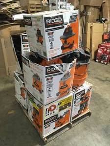 Pallet of Ridgid WetDry Shop Vacs Various Models and Conditions Customer Returns See Terms on Auction