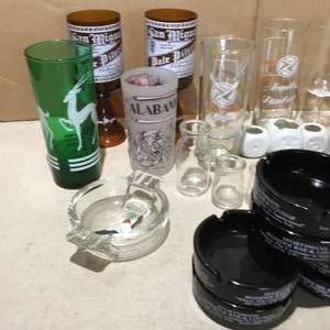lot 31 image: Various glassware, ashtrays and 2 brown bar glasses Philippines