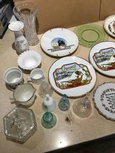 lot 67 image: 8 collector plates and 6 bells 2 vases more