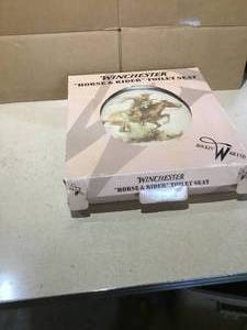 lot 15 image: Winchester rocking w brand Horse and rider toilet seat New