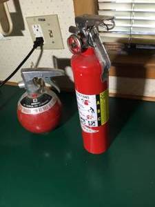 lot 157 image: 2 fire extinguishers