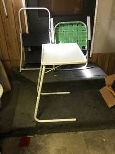 lot 178 image: lawn chair step stool table mate