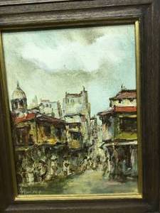 lot 207 image: Oil painting on canvas Houses