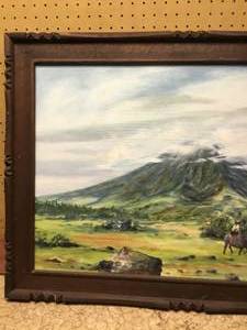lot 217 image: Oil painting on canvas Mountain in the Philippines
