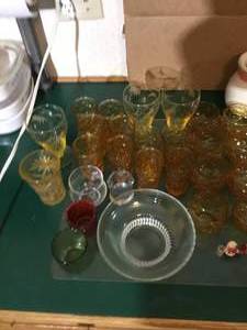 lot 266 image: vintage brown glass ware and many other.